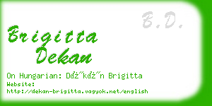 brigitta dekan business card